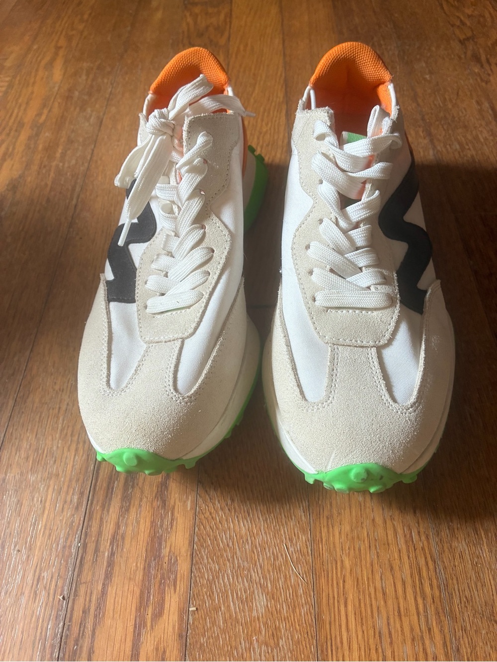 Steve Madden Cream Sneakers with Black, Orange & Lime Accents - Picture 5 of 6